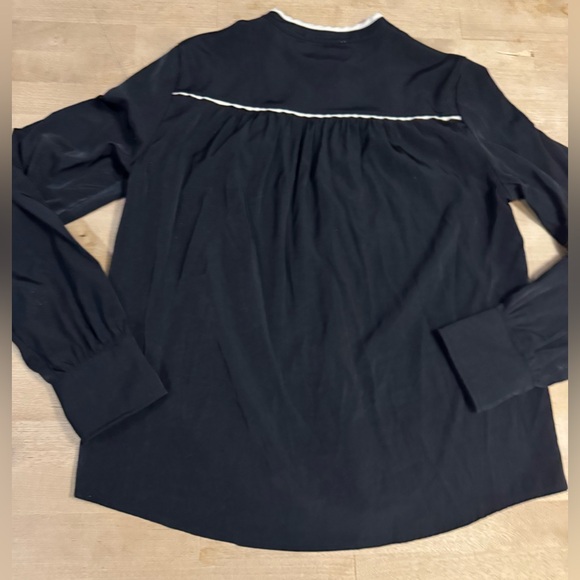 Anthem The Label Black Blouse with White Trim - Picture 3 of 7